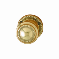 KR Lucas Pavtom Georgian Door Knob on Round Rose 63mm Polished Brass 8506