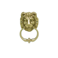 KR Lucas Pavtom Lion Head Door Knocker 110mm Polished Brass 8843 PB