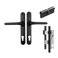 Interlock Door Lock Pack with Mortice Lock Verona Lever Black with Euro Cylinder