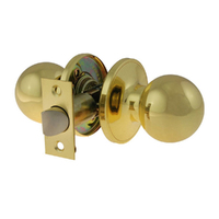 Brava Urban Spherical Door Knob Passage Set Adjustable Polished Brass BRT3730B