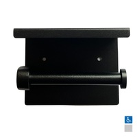 Metlam Single Toilet Roll Holder with Shelf Top - Available in Matt Black and Polished Stainless Steel