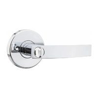 N2lok Novum Door Lever on Round Rose Privacy Set Polished Chrome 555 NO PC BP