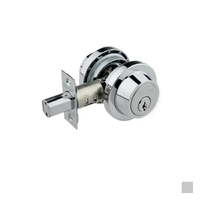 N2lok Modern Round Single Cylinder Deadbolt Box Pack - Available in Polished Chrome and Satin Chrome Plate Finish