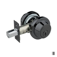 N2lok Modern Double Cylinder Deadbolt Round - Available in Matt Black and Polished Chrome