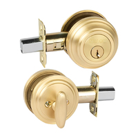 N2lok Maison Forged Brass Deadbolt Round Single Cylinder Satin Brass A717 SB BP