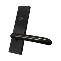 Lockton Square End External Plate Emergency Turn & Lever Matt Black SQ-03C-25-BLK