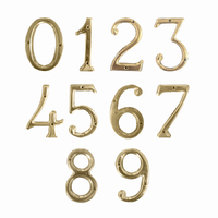 Austyle Classic Numerals House Number 0-9 PVD Polished Brass 75mm - Available in Various Numbers