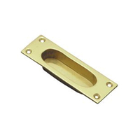 Superior Brass Sliding Door Flush Pull 100x35mm Polished Brass 3022