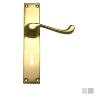 Superior Brass Classic Door Lever on Plate Bitkey Hole - Available in Various Finishes