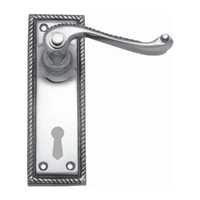 Superior Brass Georgian Door Lever Bitkey Hole 150mm Polished Chrome 34057K