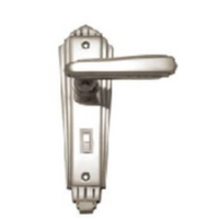 Restocking Soon: ETA Mid November - Superior Brass Art Deco Lever on Plate Privacy Lock Polished Chrome 34100P