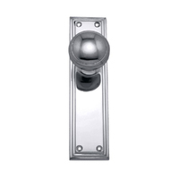 Superior Brass Door Knob on Backplate Passage Set Chrome Plate 34157