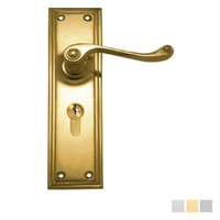 Superior Brass Heritage Door Lever Double Step Plate Entrance Set - Available in Various Finishes