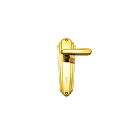 Restocking Soon: ETA Mid November - Superior Brass Art Deco Lever on Plate 57mm Skeleton Key Polished Brass 4100K