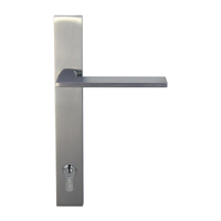 Builders Choice Linear Door Lever on Longplate Entrance Set 225mm Satin Chrome 43675E