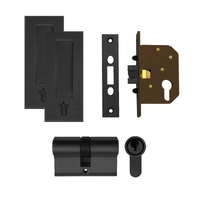 Austyle Euro Cylinder Sliding Door Lock Kit 45mm Backset Black 59087KIT