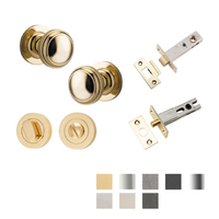 Iver Paddington Door Knob on Round Rose Privacy Kit - Available in Various Finishes