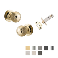 Iver Guildford Door Knob on Round Rose Passage Kit - Available in Various Finishes