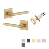 Iver Baltimore Door Lever Handle on Square Rose Passage Kit - Available in Various Finishes