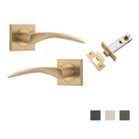 Iver Oxford Door Lever Handle on Square Rose Passage Kit - Available in Various Finishes