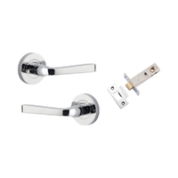 Iver Annecy Lever Handle on Round Rose Inbuilt Privacy Polished Chrome 0324KIBPRIV60