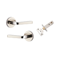 Iver Annecy Lever Handle on Round Rose Inbuilt Privacy Polished Nickel 0328KIBPRIV60