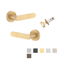 Iver Bronte Door Lever Handle on Round Rose Passage Kit - Available in Various Finishes