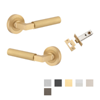 Iver Berlin Door Lever Handle on Round Rose Passage Kit - Available in Various Finishes