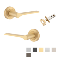 Iver Como Door Lever Handle on Round Rose Passage Kit - Available in Various Finishes