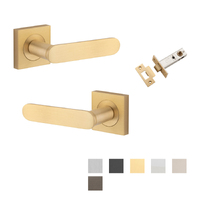 Iver Bronte Door Lever Handle on Square Rose Passage Kit - Available in Various Finishes