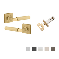 Iver Brunswick Door Lever Handle on Square Rose Passage Kit - Available in Various Finishes