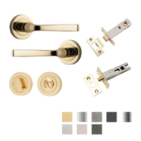 Iver Annecy Door Lever on Round Rose Privacy Kit - Available in Various Finishes