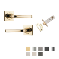 Iver Annecy Door Lever on Square Rose Passage Kit - Available in Various Finishes