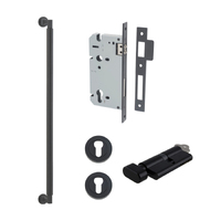 Restocking Soon: ETA End October - Iver Brunswick Door Pull Handle Entrance Kit Key/Thumb 600mm Matt Black 0473KENTR60KT