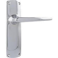 Restocking Soon: ETA End October - Tradco Retro Lever Handle on Rectangular Backplate Passage Chrome Plated 0820