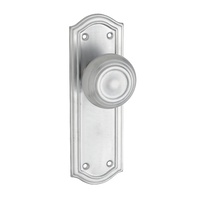 Tradco Kensington Door Knob on Backplate Passage Satin Chrome 0872