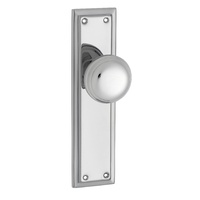 Tradco Richmond Door Knob on Long Backplate Passage Chrome Plated 0881