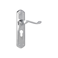 Tradco Windsor Lever Handle on Shouldered Backplate Euro Chrome Plated 0890E