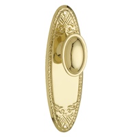 Tradco Fitzroy Door Knob on Backplate Passage Polished Brass 0986