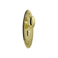 Tradco Fitzroy Door Knob on Backplate Privacy Polished Brass 0986P