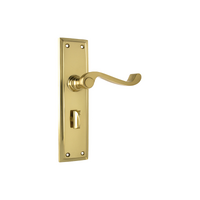 Tradco Milton Lever on Long Backplate Privacy Polished Brass 1004P