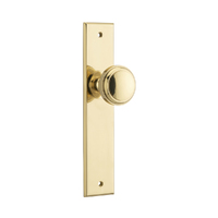 Iver Paddington Door Knob on Chamfered Backplate Passage Polished Brass 10321