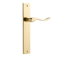 Iver Stirling Lever Handle on Rectangular Backplate Passage Polished Brass 10420