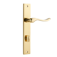 Iver Stirling Lever on Rectangular Backplate Privacy Polished Brass 10420P85