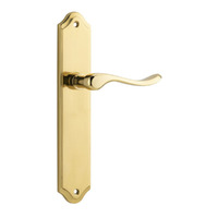 Iver Stirling Lever Handle on Shouldered Backplate Passage Polished Brass 10422