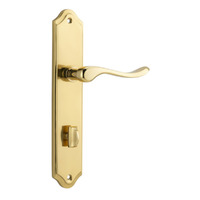 Iver Stirling Lever on Shouldered Backplate Privacy Polished Brass 10422P85