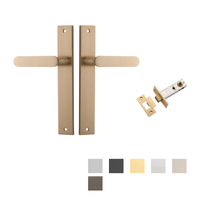 Iver Bronte Door Lever Handle on Rectangular Backplate Passage Kit - Available in Various Finishes