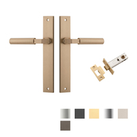 Iver Berlin Door Lever Handle on Rectangular Backplate Passage Kit - Available in Various Finishes