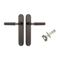 Iver Brunswick Door Lever Handle on Oval Backplate Passage Kit Signature Brass 10768KPASS60