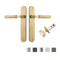 Iver Brunswick Door Lever Handle on Oval Backplate Passage Kit - Available in Various Finishes